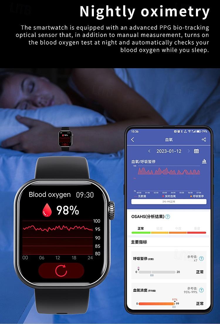 2025年 F57 スマートウォッチ ブルートゥース通話 1.91インチスクリーン 24時間 血糖値 心拍数モニタリング 温度 血圧 酸素 コレクション – $52.99 –P12