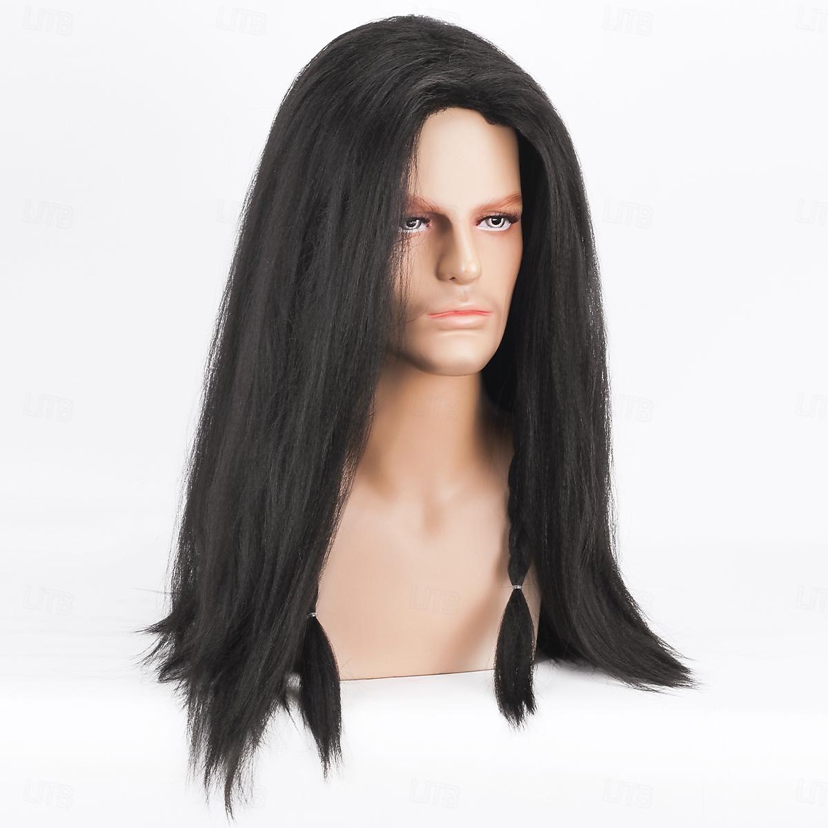 Perruques de cosplay Noir Bouclé Cheveux synthétiques Long Perruques Homme Perruques Pour la fête de 2026 ? $23.99 –P4