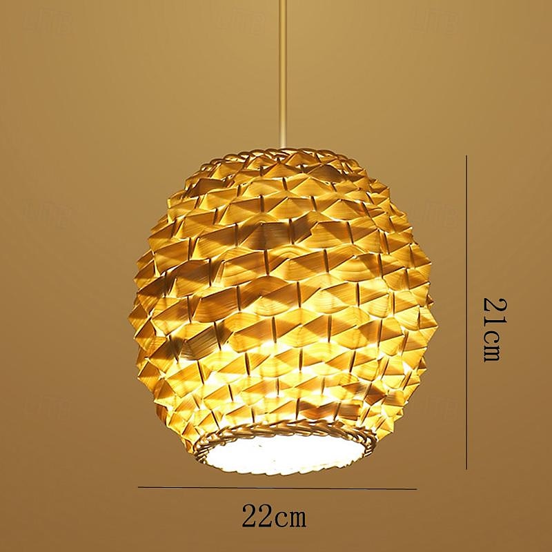 Lampe suspendue LED moderne en rotin tissé ananas, 1 lumière, 110-240v de 2025 ? $185.99 –P8