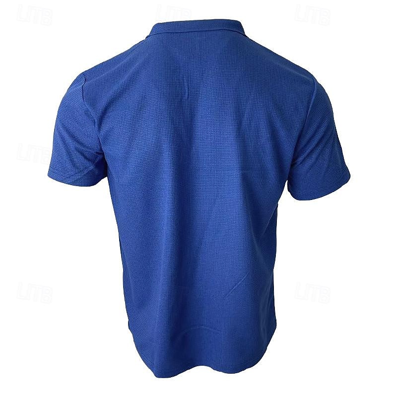 Per uomo Polo a nido d'ape Camicia da golf Golf Informale Sport Bavero Manica corta Essenziale Moderno Liscio Classico Primavera estate Standard Nero Bianco Blu Cachi Grigio Polo a nido d'ape del 2025 a $17.99 –P20
