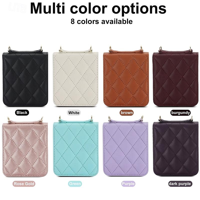 telefoon hoesje Voor Samsung Galaxy Z-flip 6 Z Flip 5 Z Flip 4 Z Flip 3 Achterkant met draagkoord met polsband Schokbestendig Retro TPU PU-nahka 2025 - $20.99 –P1