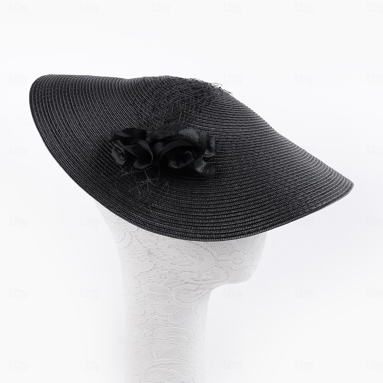 Headbands Hats Fiber Bowler / Cloche Hat Straw Hat Sun Hat Wedding Tea Party Elegant Wedding With Pearls Tulle Headpiece Headwear 2026 - $57.99 –P5