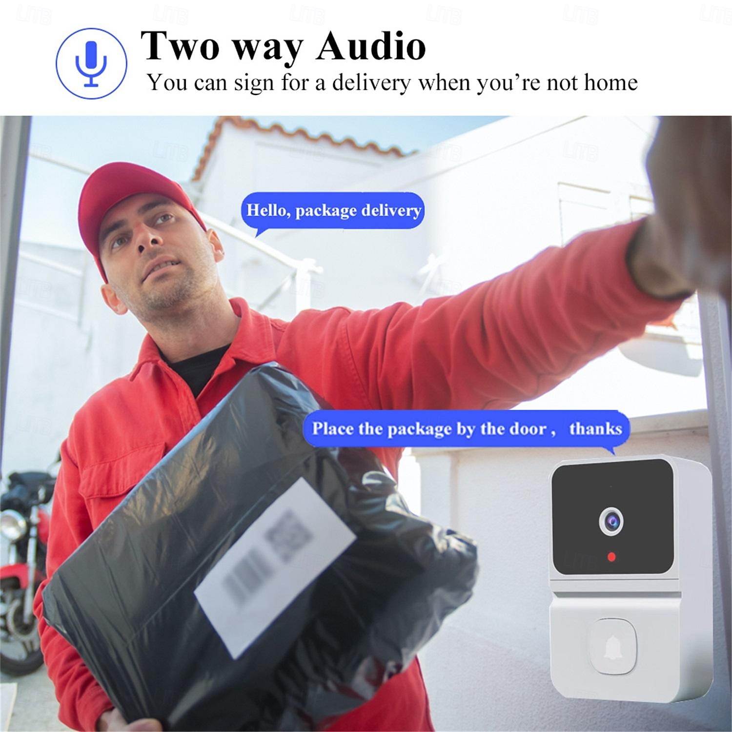 1 stuks slimme visuele deurbel draadloze wifi huishouden laag stroomverbruik lange stand-by app afstandsbediening intercom (ingebouwde batterij) 2025 - $35.99 –P3