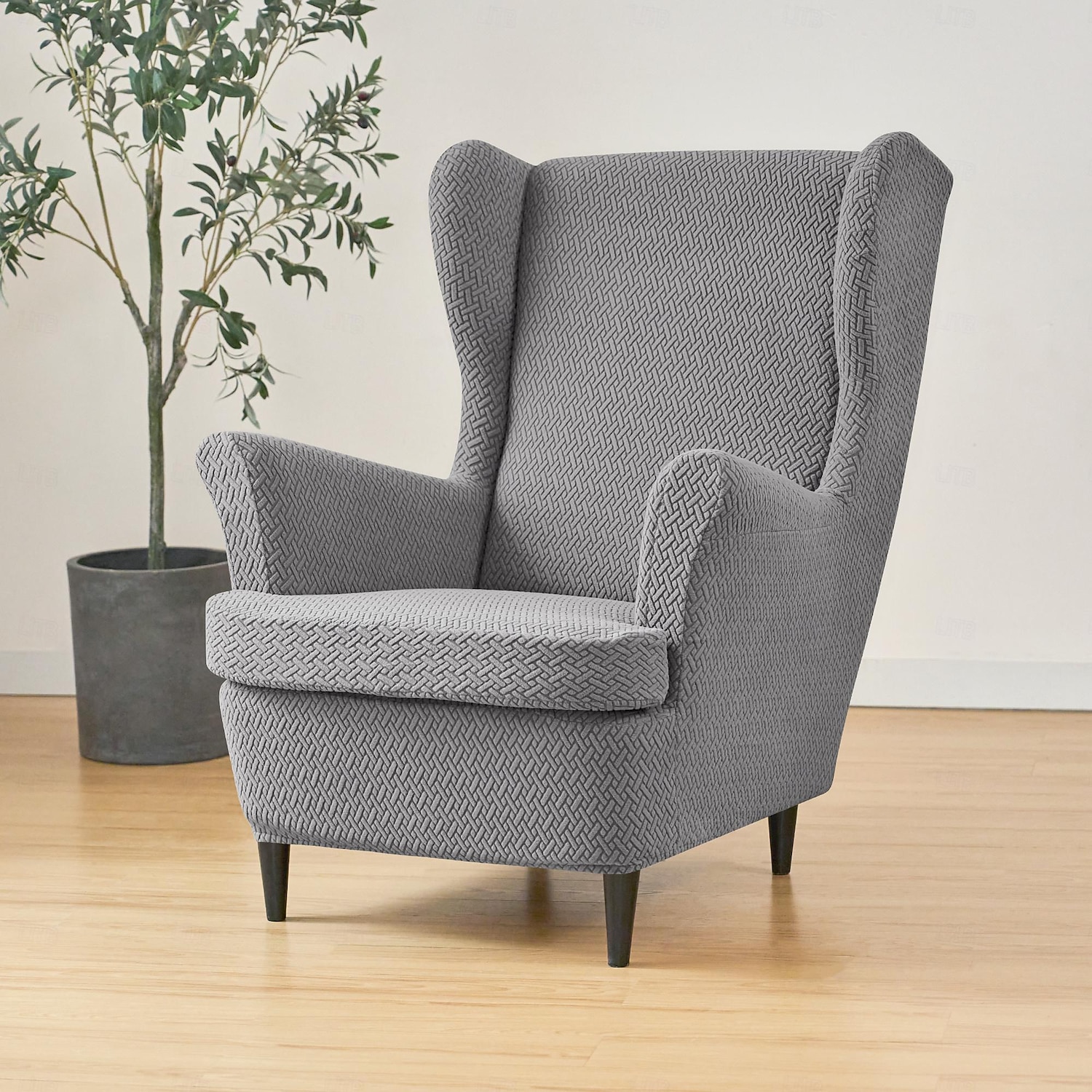 husă pentru scaun cu spătar extensibil huse pentru scaun cu aripă cu husă de pernă pentru scaun, huse pentru fotoliu cu spate jacquard spandex pentru scaunul ikea strandmon 2025 - $47.99 –P6