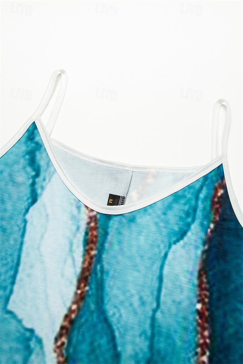 Rochie Mini Femei Rochie Petite Rochie Petite Rochie de Vară Rochie A Line Rochie de Vară Vacanță Modă Stilată în Aer Liber Vacanță Zile de Zi Ajustare Regualară Ombre Marmură Fără Mâneci Decolteu în 2025 - $21.99 –P4