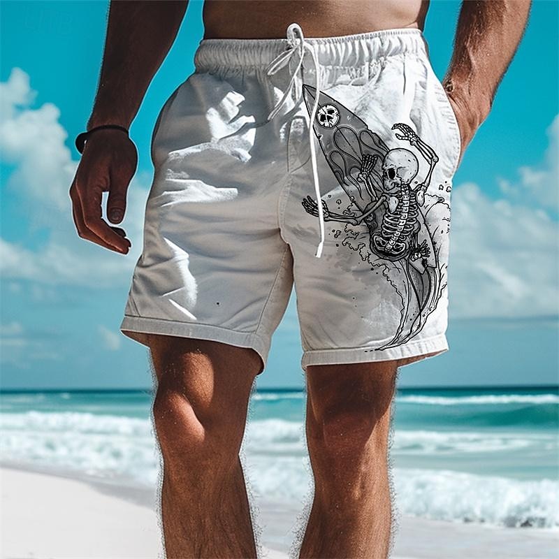 Per uomo Teschi Costumi da pirata Pantaloncini Pantaloncini estivi Pantaloncini da spiaggia Vita normale Hawaiano Informale Esterno Per eventi Per uscire A cordoncino Vita elastica Stampa progettista del 2025 a $23.99 –P5