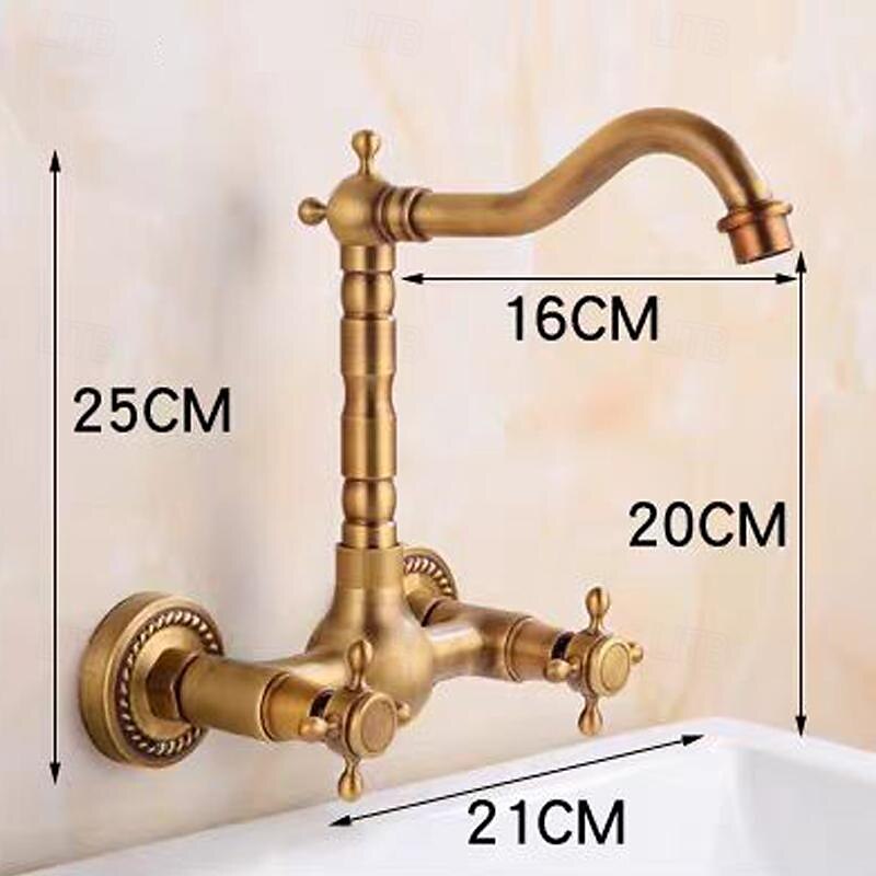 Lavandino rubinetto del bagno - Ruotabile / Classico Ottone antico Esterno Una manopola Due foriBath Taps del 2025 a $145.99 –P9