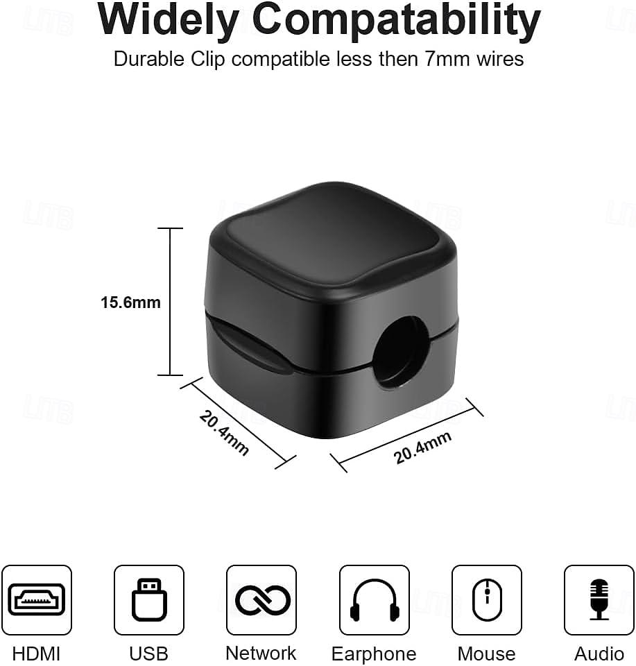12 Pieces Magnetic Cable Organizer Clips – Compact Cord Holders for USB, Type-C, Lightning – Desk Wire Management Cubes 2025 - $19.99 –P3