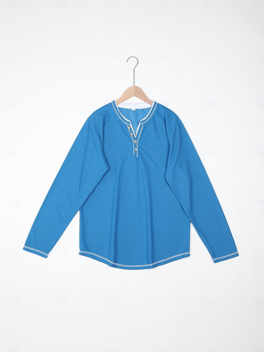Férfi Póló Gofri Henley ing Henley ing Tee Top Hosszú ujjú ing Színes Henley Utca Vakáció Hosszú ujj Kollázs Ruházat Divat Dizájn Alap 2025 - $18.99 –P4