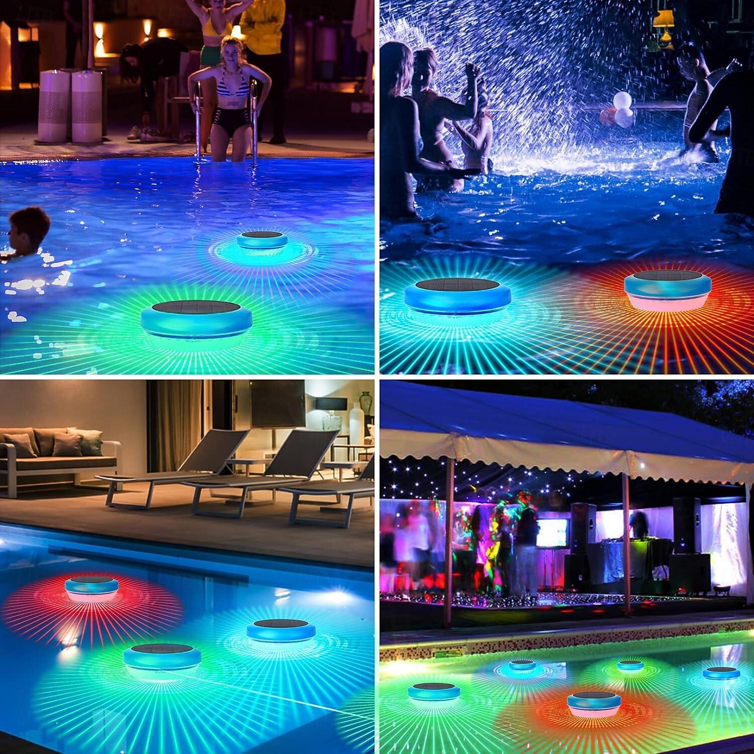 Solar Floating Pool Lights RGB Color Changing Pool Lights LED Waterproof Pool Light for Outdoor Swimming Pool Pond Hot Tub Garden Holiday Party Landscape Decoretion 1/2pcs 2024 - $15.99 –P7