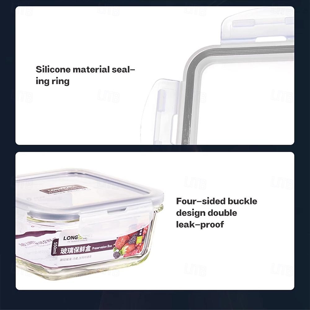 High Borosilicate Glass Lunch Box Meal Prep Containers Glass Food Storage Containers With Lids Kitchen Storage & Organization 2025 - $11.99 –P11