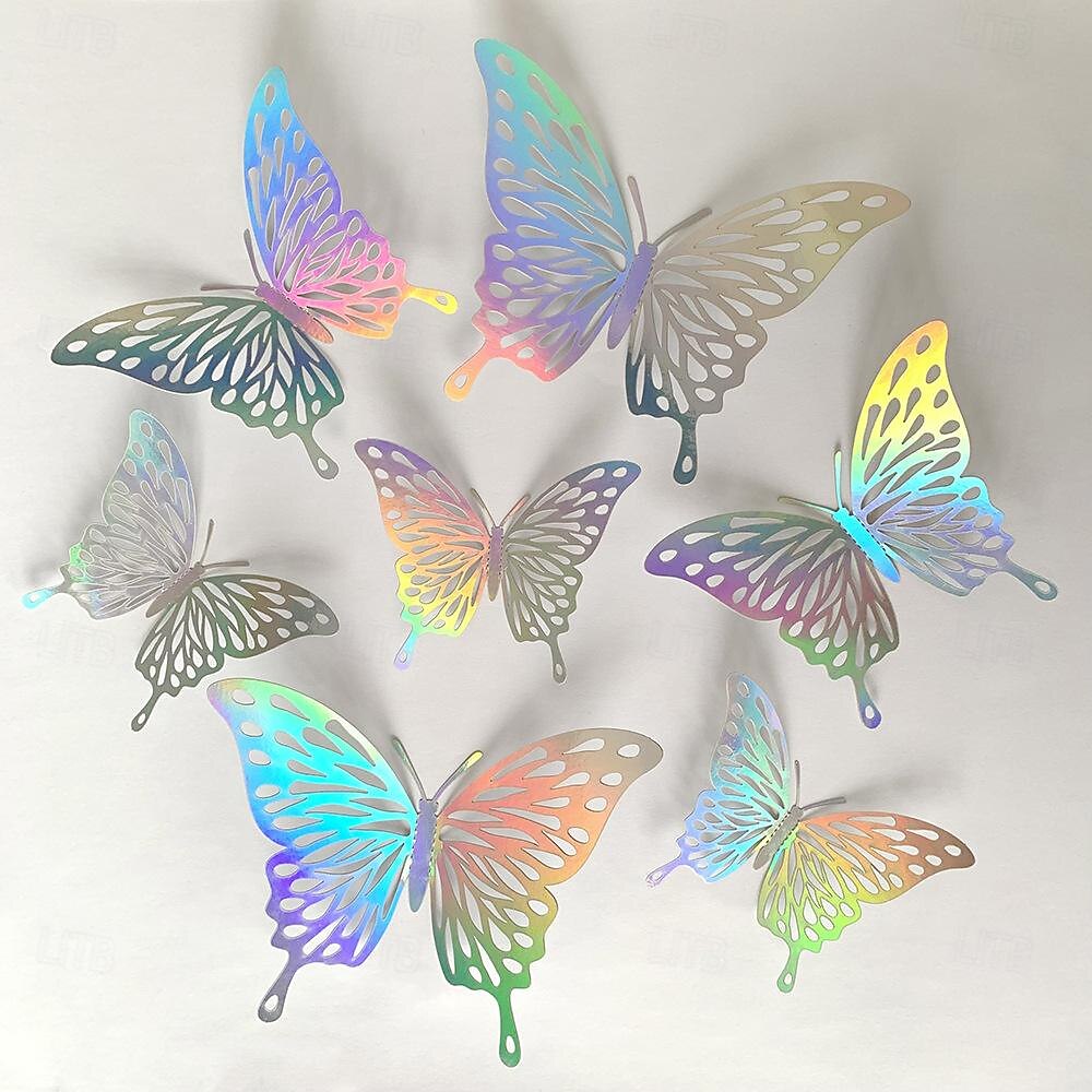 24 Pcs 3D Butterfly Wall Stickers Cake Balloon Decorative Accessories for Wedding Festivals and Parties in Foreign Trade 2025 - $15.49 –P5