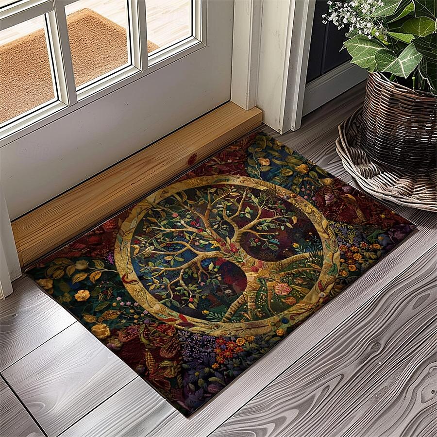 Vintage Tree of Life Doormat Floor Mats Washable Rugs Kitchen Mat Non-Slip Oil Proof Rug Indoor Outdoor Mat Bedroom Decor Bathroom Mat Entrance Rug 2025 - $16.99 –P19