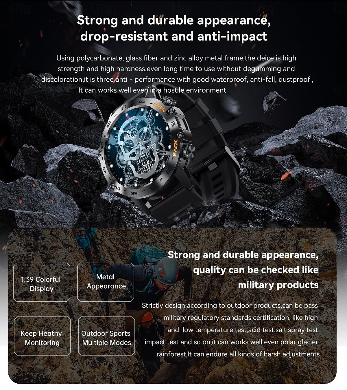 K52 Smart Watch Men 1.39inch IPS Screen Bluetooth Call Custom Dial Heart Rate Health Monitoring Outdoor Sport Smartwatch 2025 - $67.99 –P3