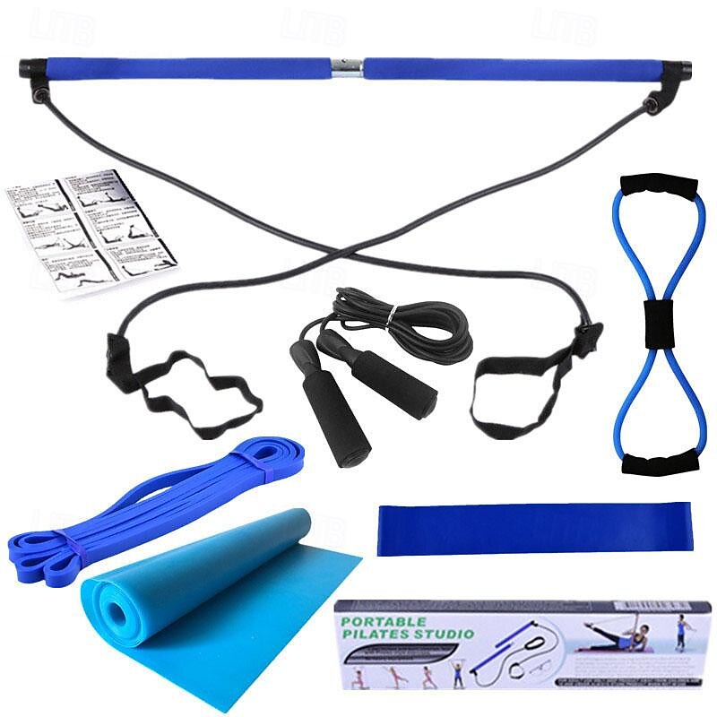 Pilates Fitness Rod Eight piece Set Latex Resistance Belt Elastic Ring 8-shaped Puller 2025 - $21.99 –P1