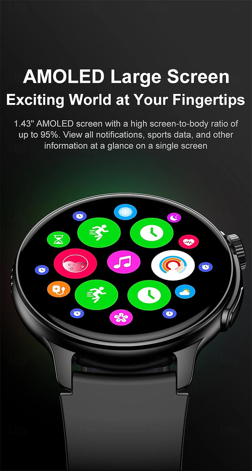 S58 Smartwatch Heart Rate Bluetooth Call AMOLED Screen Step Counting Smart Bracelet Sports Watch 2025 - $47.99 –P4