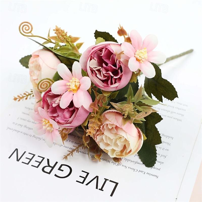 2 pezzi simulati di rosa artificiale palla crisantemo decorazione della casa ornamenti di fiori artificiali oggetti di scena di nozze fiori artificiali del 2025 a $15.99 –P11
