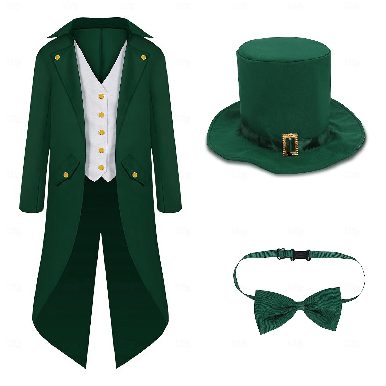 St.Patrick 2026 Retro Vintage Punk & Gothic Coat Pants Cosplay Costume Ebenezer Scrooge Dickens Vampire Elf Gentleman Fancy Dress Men's Steampunk Christmas Carnival Saint Patrick's Day Party / Evening 2026 - $68.99 –P4