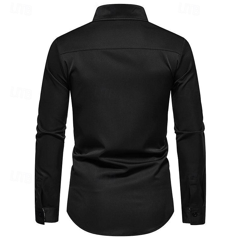 Homens Camisa Social camisa de verão Camisa casual camisa de praia camisa de colarinho camisa de botão Preto Branco Azul Marinha Manga Longa Estampado Cashemere Lapela Férias Havaiana Bolsos Roupa de 2026 por $40.99 –P9