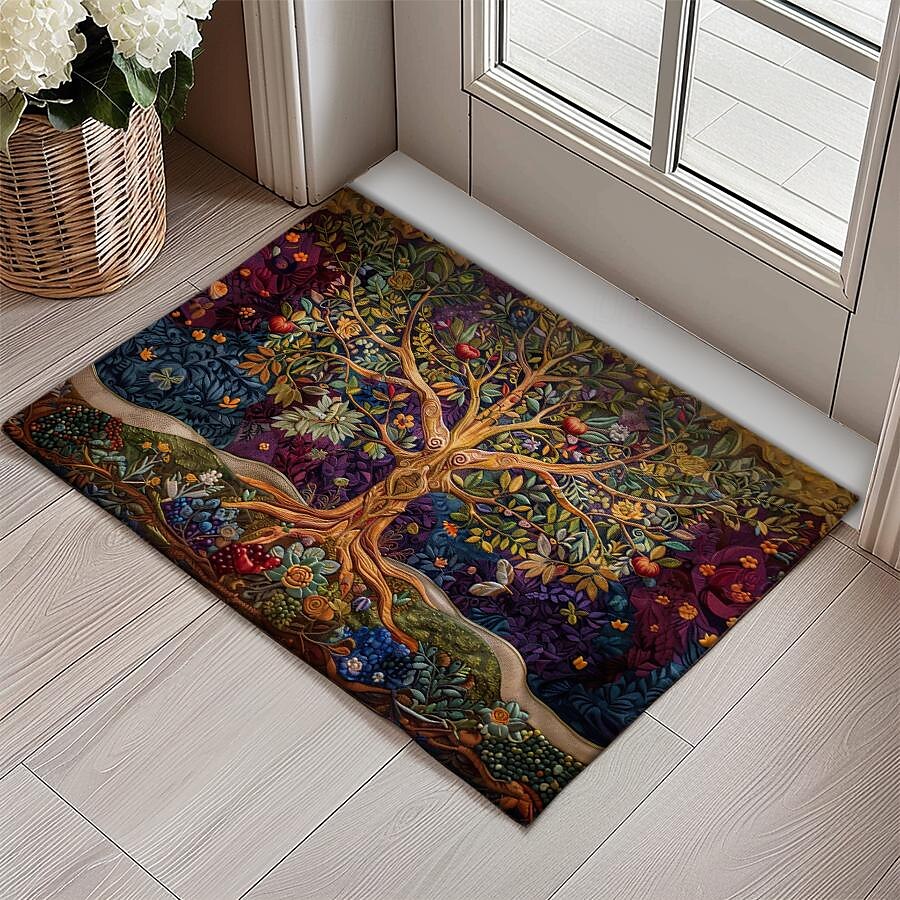 Vintage Tree of Life Doormat Floor Mats Washable Rugs Kitchen Mat Non-Slip Oil Proof Rug Indoor Outdoor Mat Bedroom Decor Bathroom Mat Entrance Rug 2025 - $16.99 –P11