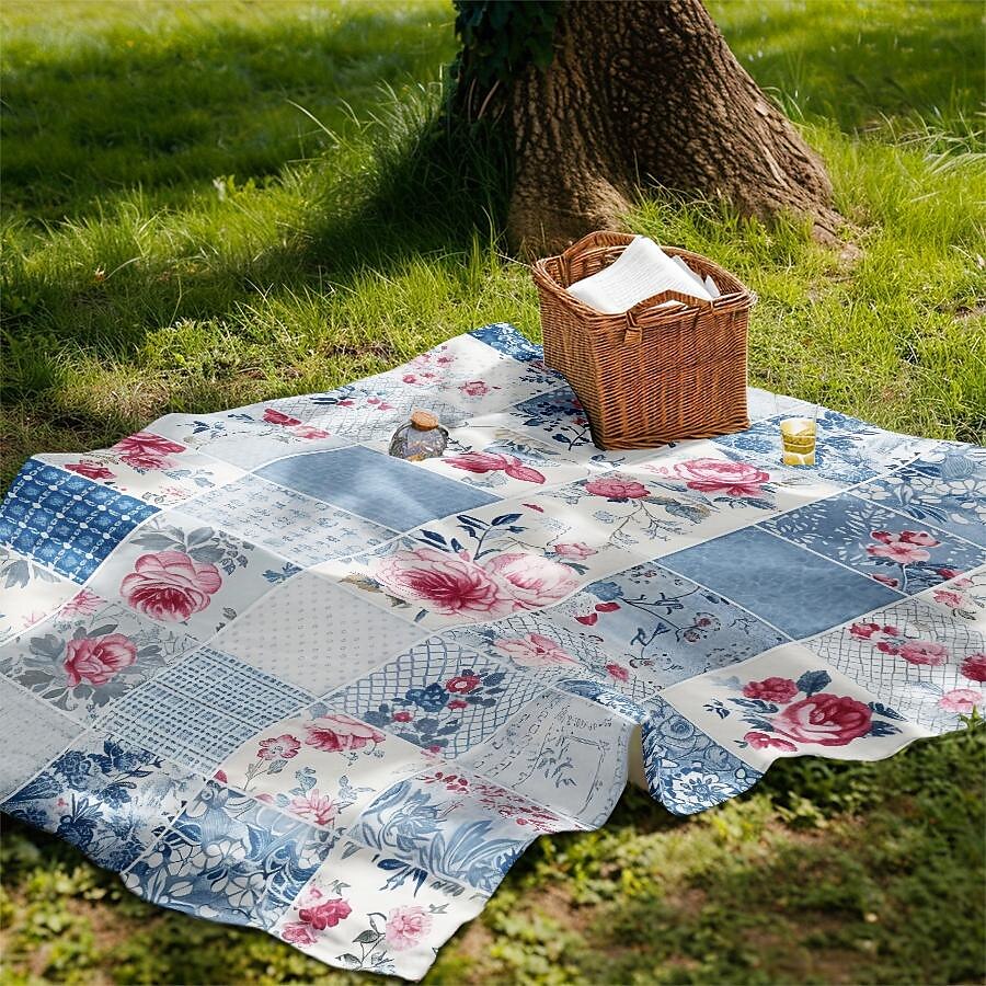 Couverture à motif patchwork en flanelle, grande couverture chaude pour toutes les saisons, cadeaux de 2025 ? $18.99 –P16