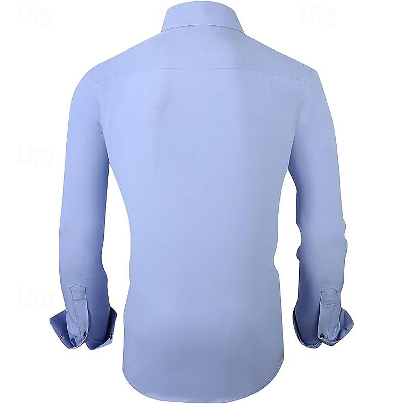 Herren Hemd Knopfhemd Lässiges Hemd Schwarz Weiß Dunkelblau Leicht Blau Langarm Farbblock Kargen Täglich Urlaub Patchwork Bekleidung Modisch Brautkleider schlicht Komfortabel 2025 - $21.99 –P7
