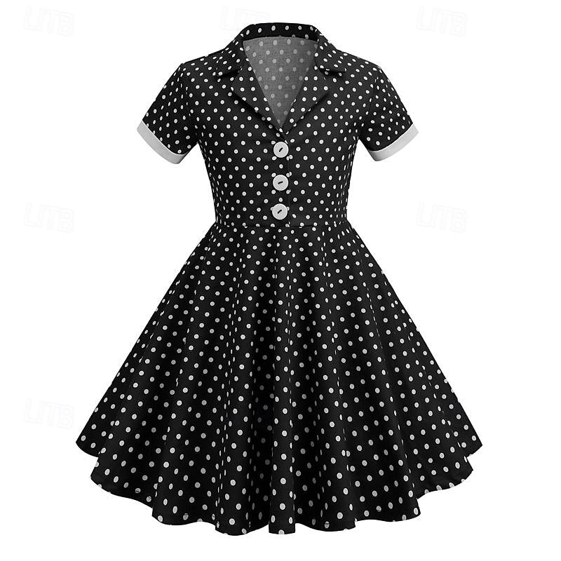 1950s Retro Vintage Rockabilly Dress Flare Dress Polka dots Fancy Dress Girls' Christmas Halloween Carnival Prom Event / Party Cocktail Party Kid's Dress Homecoming Dresses 2026 - $29.99 –P1