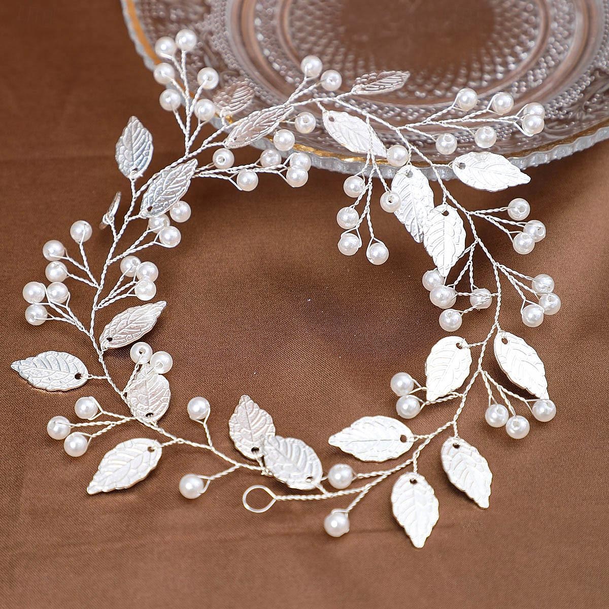 Crown Tiaras pannebånd Hodeplagg Imitert Perle Legering Bryllup cocktail Luksus Retro Rød Med Imiterte Perler Sløyfer Hodeplagg Hodeplagg 2025 - $15.99 –P3