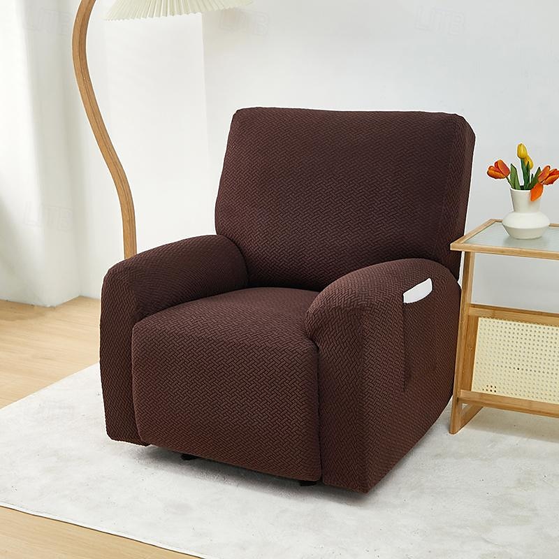 jacquard fåtölj överdrag överdrag lazyboy överdrag soffstolsöverdrag 4-delade set, halkfri vilstol med förvaringsfickor möbelskydd för vardagsrum 2025 - $57.99 –P17