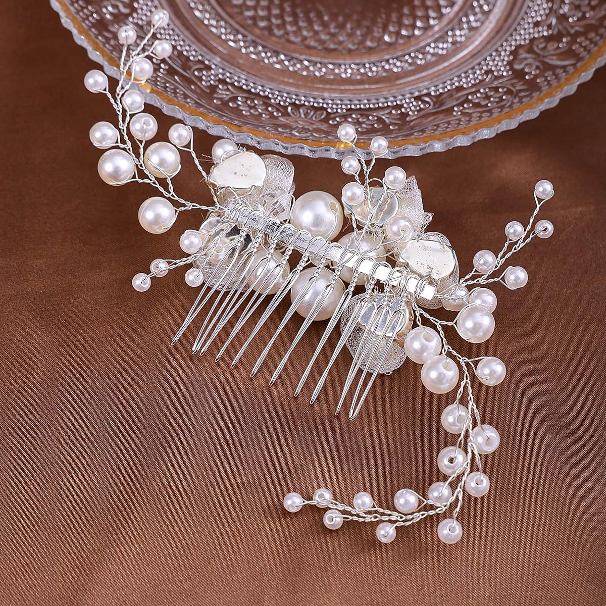 Peines de pelo Vestimenta de Cabeza Perla Artificial Legierung Boda cóctel Lujo Retro Con Perlado Artificial Lazo Celada Sombreros 2025 - $17.99 –P2
