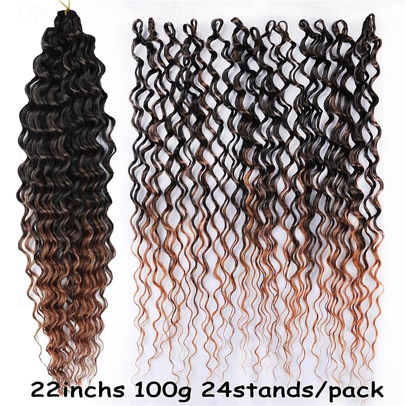 cabelo de crochê latino-americano 14 polegadas 18 polegadas 22 polegadas 6 unidades / pacote havaí onda profunda cabelo de crochê onda do mar cabelo sintético trança extensões de cabelo de crochê de 2026 por $80.99 –P4