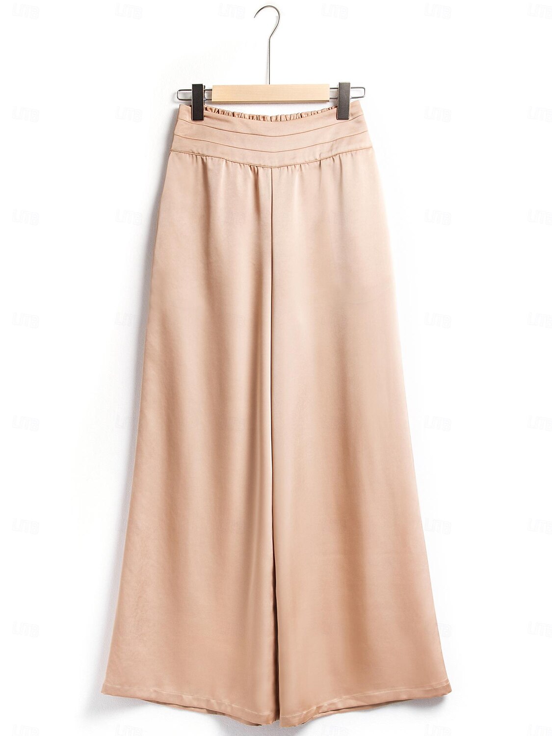 Lässige Hose mit weitem Bein aus Satin 2025 - $36.99 –P8