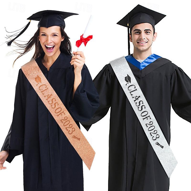 stola di laurea unisex, fascia di laurea semplice, stola d'onore per studenti, fascia in lamina d'oro con tessuto glitterato della classe del 2025, stola d'onore per cerimonia di laurea del 2025 a $4.99 –P6