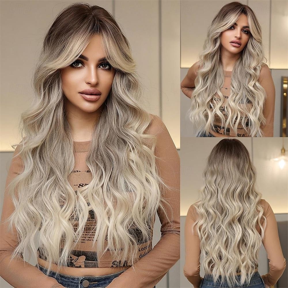 Long Ombre Blonde Brown Wavy Wigs for Women Natural Synthetic Curly Wig Heat Resistant Fiber Wigs for Daily Cosplay 2025 - $25.99 –P7