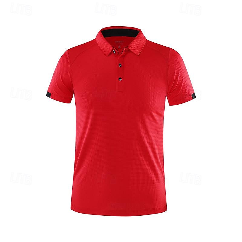Férfi Golfing golf póló Munka Hétköznapi Hajtóka Rövid ujjú Alap Modern Sima Gomb Tavaszi nyár Normál Fekete Fehér Piros Sötétkék Medence Narancssárga Golfing 2025 - $12.99 –P3