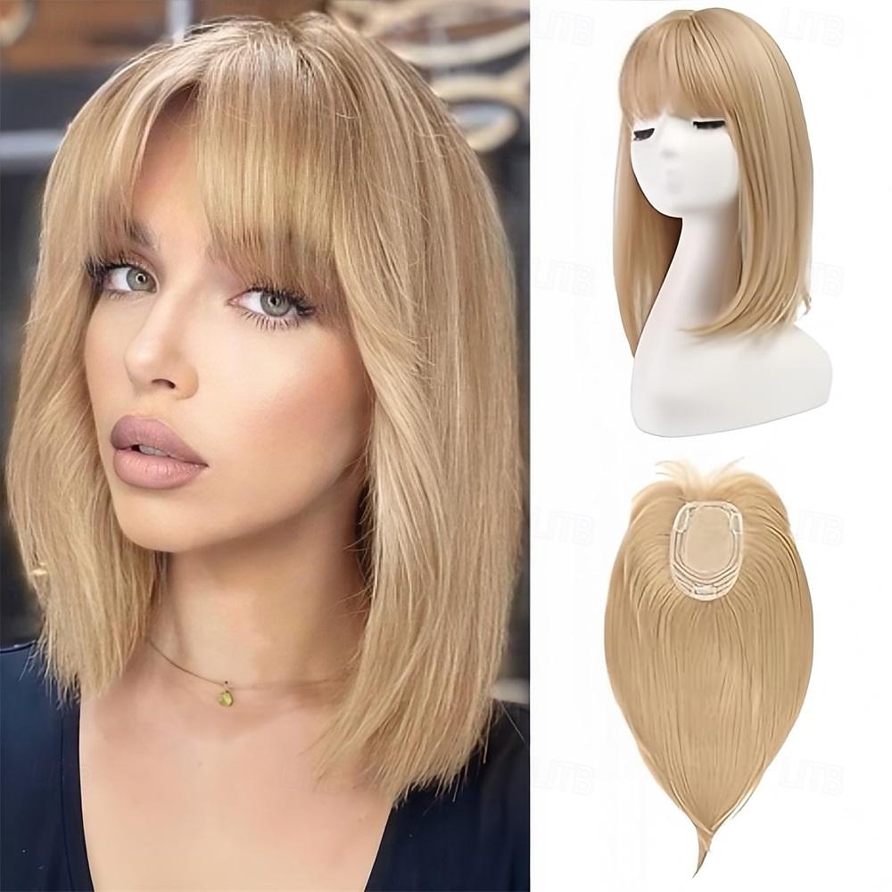 Topper de cabelo de 14 polegadas para mulheres com cabelos ralos, perucas toppers para cabelos ralos com franja, cobertura de base grande, topper de cabelo sintético, prendedores de cabelo, marrom de 2025 por $14.49 –P7