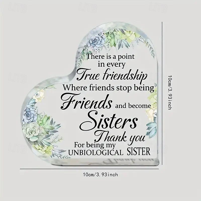 Acrylic Heart Plaque Friends Gifts For Women Friendship Bestie Gifts For Woman Best Sunflower Flower Gift Unbiological Sister Gift Christmas Birthday Gift Thank You Gift For Women Acrylic Friendship 2025 - $9.49 –P3