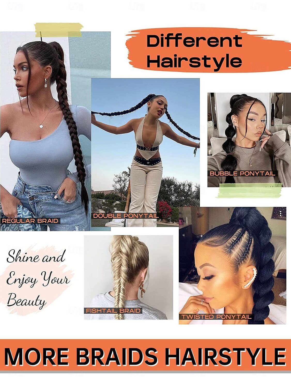 Extension Jumbo Box Braids Synthetic Hair Braiding Hair 2pcs / pack 2025 - $10.99 –P5