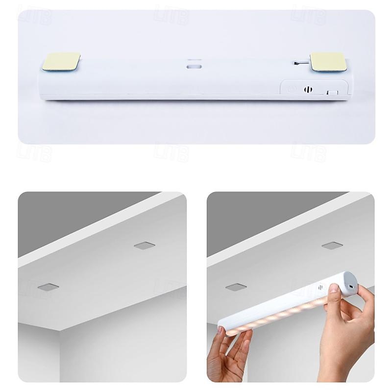 led-kastlamp bureaulamp studentenslaapzaal leeslamp studie magnetische led koel licht usb oplaadbaar driekleurig licht touch nachtkastje nachtlampje 2025 - $17.49 –P10