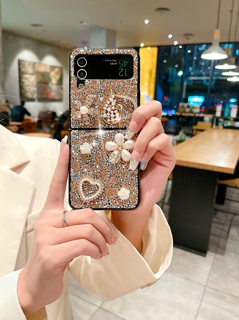 τηλέφωνο tok Για Samsung Galaxy Z Flip 7 Z Flip 6 Z Flip 5 Z Flip 4 Z Flip 3 για γυναίκες κορίτσι Bling Glitter Shiny Ανθεκτική σε πτώσεις Καρδιά TPU 2025 - GBP £12.72 –P2