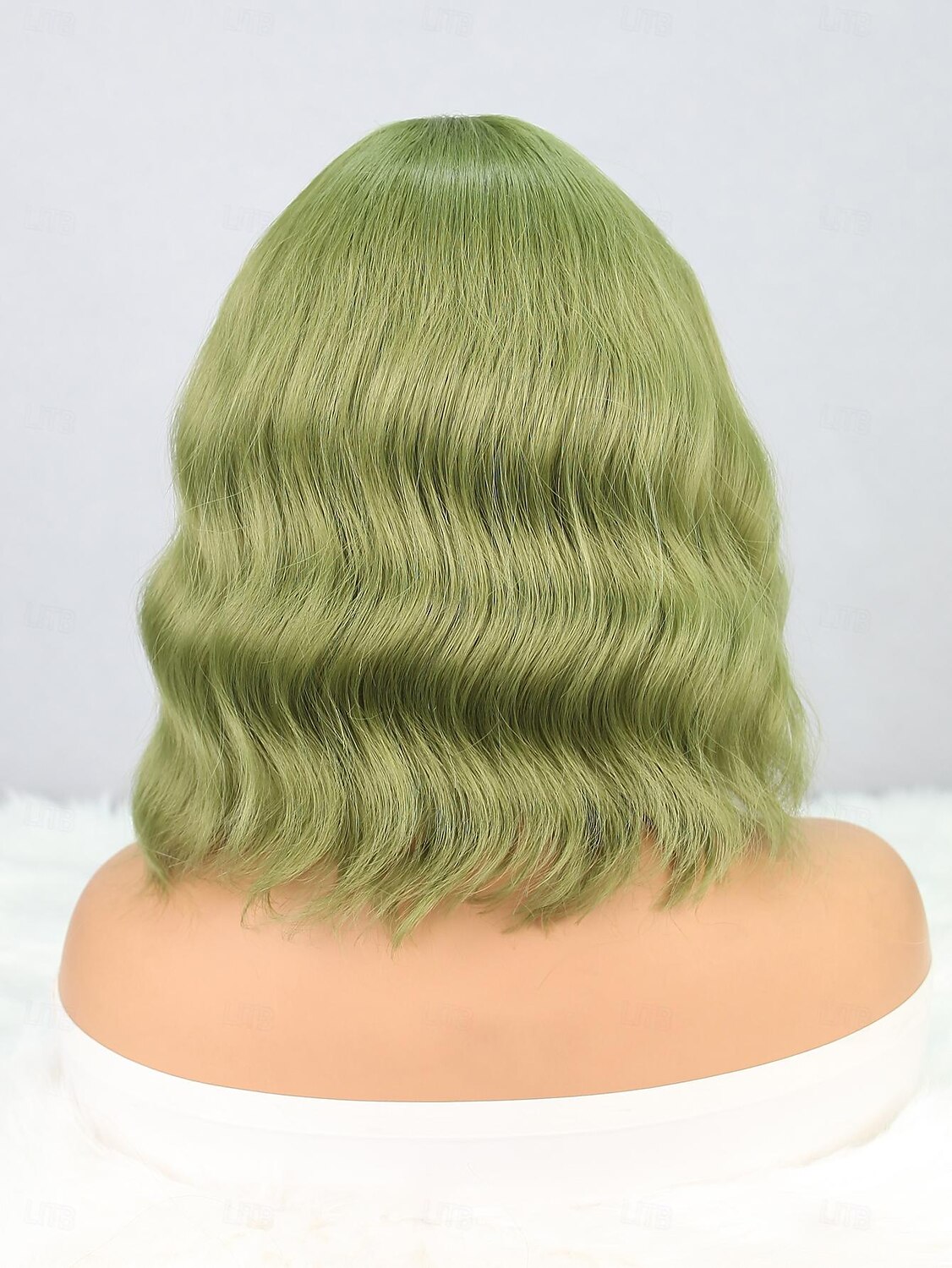 Synthetic Wig Natural Wave Bob Neat Bang Wig 12 inch Mint Green Synthetic Hair Women's Green 2025 - $17.99 –P6