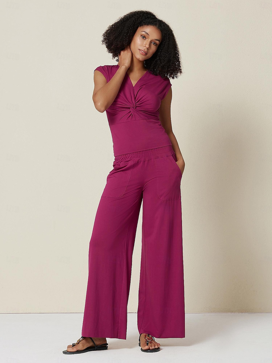 bordeauxrode crush losse athleisure broek 2025 - $41.99 –P3