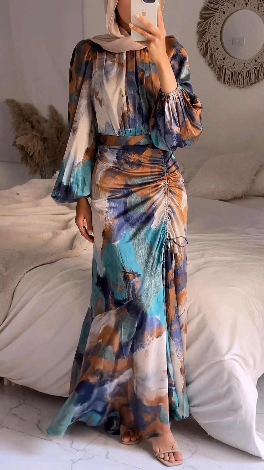 Women's Arabian Muslim Mermaid Dress Abaya Maxi Dress Adjustable Length For Ramadan Religious Saudi Arabic Adults Dress 2026 - $49.99 –P6