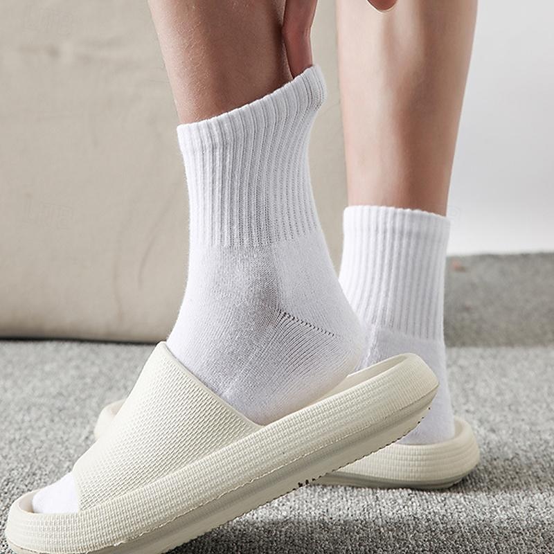 Homens 5 Pack Pacotes múltiplos Meias Meias Tornozelo Meias de Corrida Meias casuais Preto Branco Cor Tecido Desportos e Ar livre Casual Diário Básico Média Primavera Outono Moda de 2026 por $11.99 –P4
