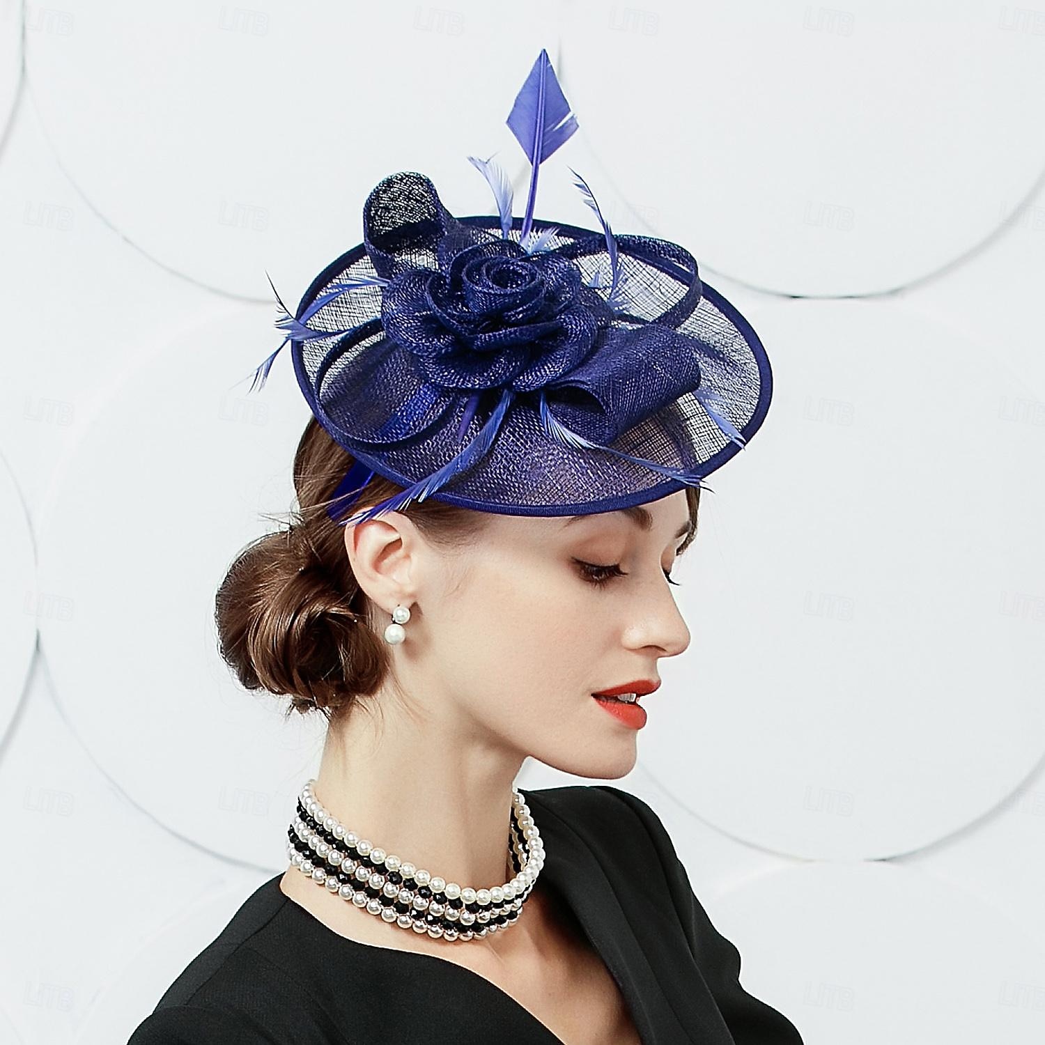 Stirnbänder, Hüte, Kopfbedeckung, Sinamay-Bowlerhut/Cloche-Hut, Untertassenhut, Zylinderhut, Hochzeit, Teeparty, elegante Hochzeit mit Feder-Bowknot-Kopfschmuck, Kopfbedeckung 2026 - $45.99 –P5