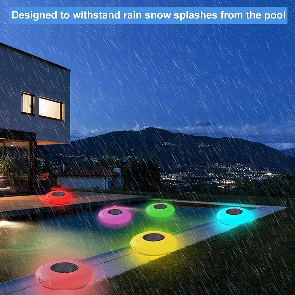 Solar Floating Pool Light with Remote Control, Submersiable LED Pool Light 16 RGB Color Changing Waterproof Outdoor Garden Lawn Pond Pool Party Decorative Light 1PC 2025 - $53.99 –P5