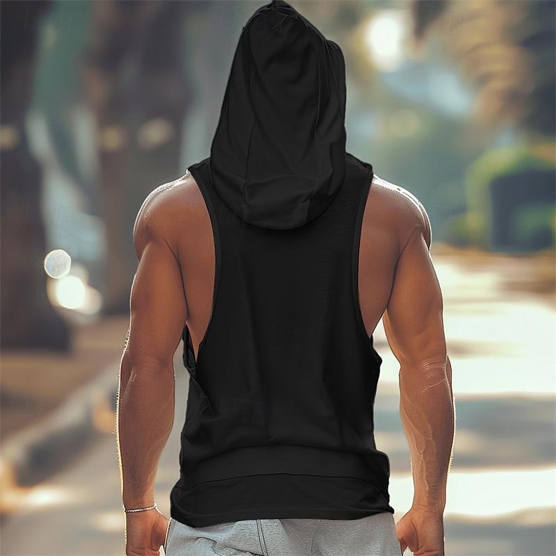 Herre Singleter Vest topp Underskjorte Ermeløs skjorte Ermeløs Med hette Sommer عادي Mote Designer Muskel Lomme foran utendørs Ut på byen Treningssenter Svart Hvit Gul Topp T-skjorte for menn 2025 - $17.99 –P6