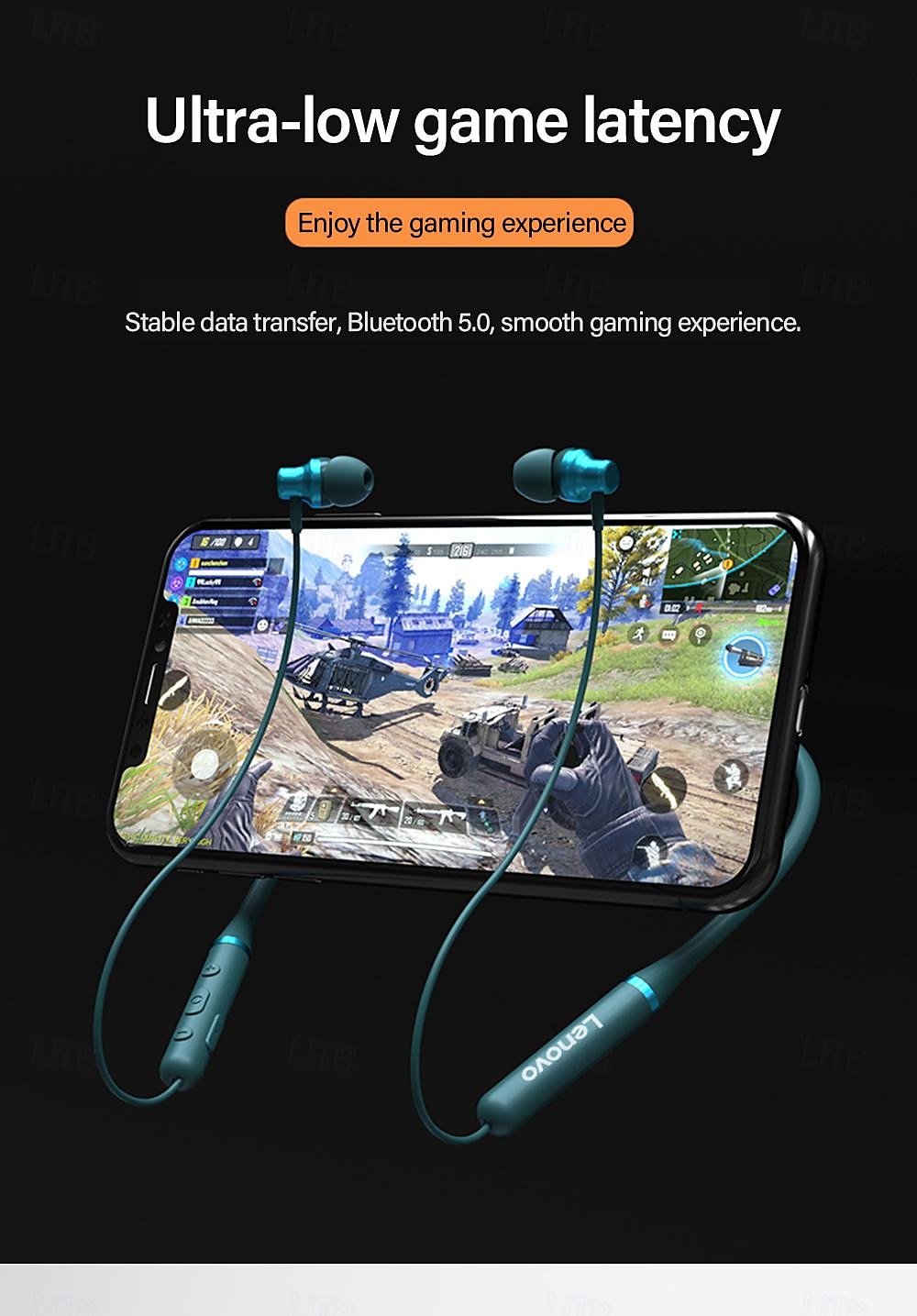 Lenovo XE05 Neckband Headphone In Ear Bluetooth5.0 Stereo IPX5 for Apple Samsung Huawei Xiaomi MI  Fitness Traveling Jogging Mobile Phone 2025 - $24.99 –P10