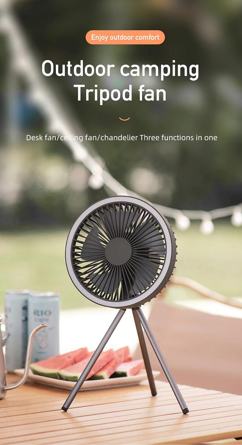 Portable Camping Fan – Rechargeable Battery Operated USB Fan with LED Light and Hook for Tent, Outdoor, Emergency Use 2025 - $48.99 –P1