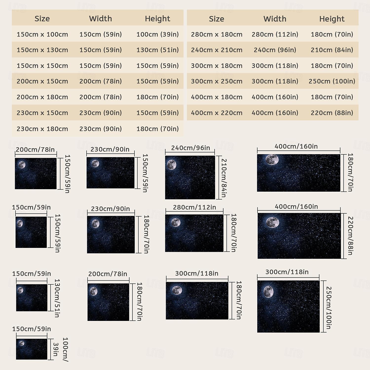 Moon Star Sky Hanging Tapestry Wall Art Large Tapestry Mural Decor Photograph Backdrop Blanket Curtain Home Bedroom Living Room Decoration 2025 - $16.99 –P7